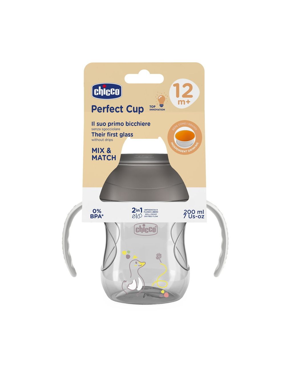 Tazza perfect x 360 12m+ grigia - chicco