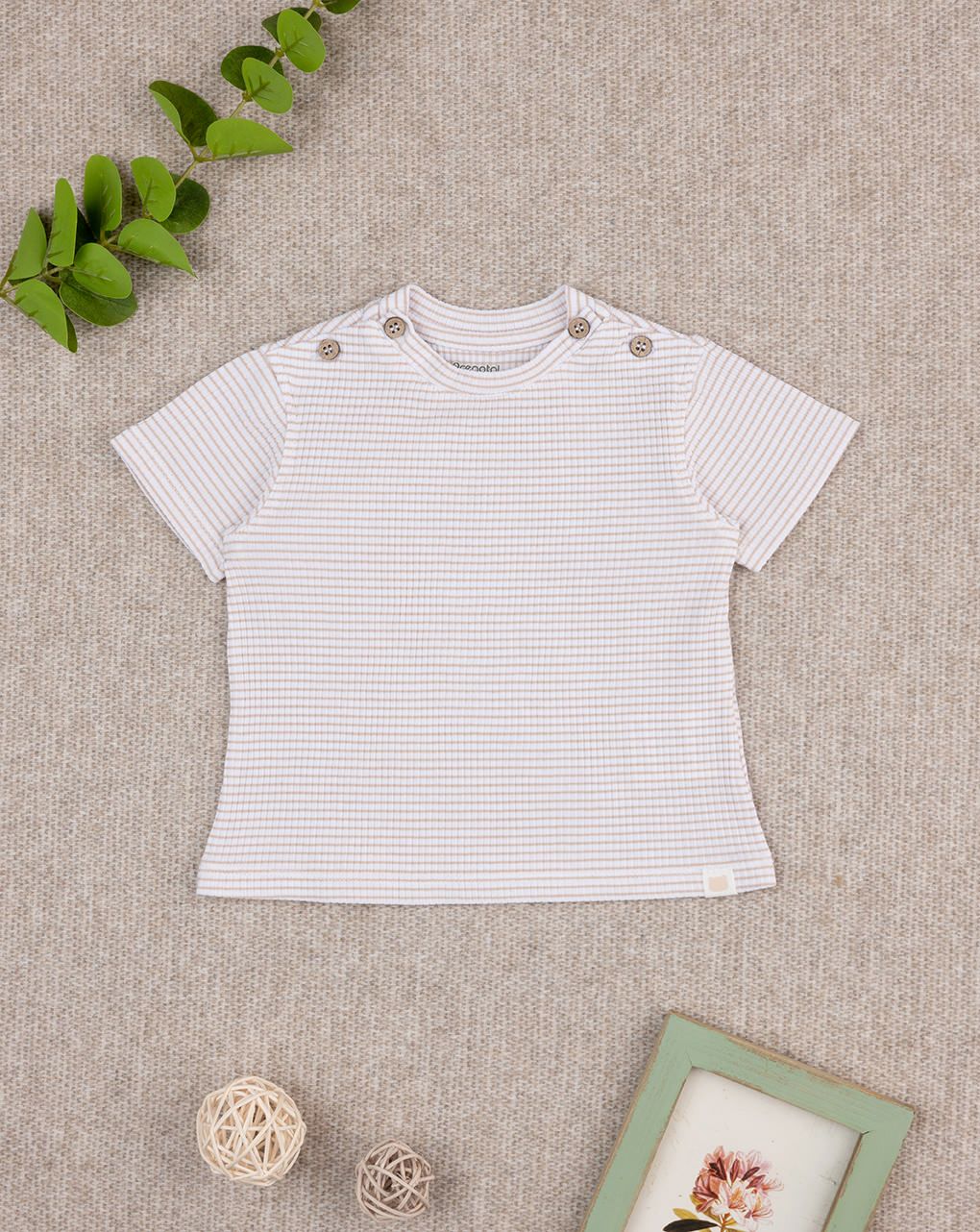 T-shirt bimbo righe marroni