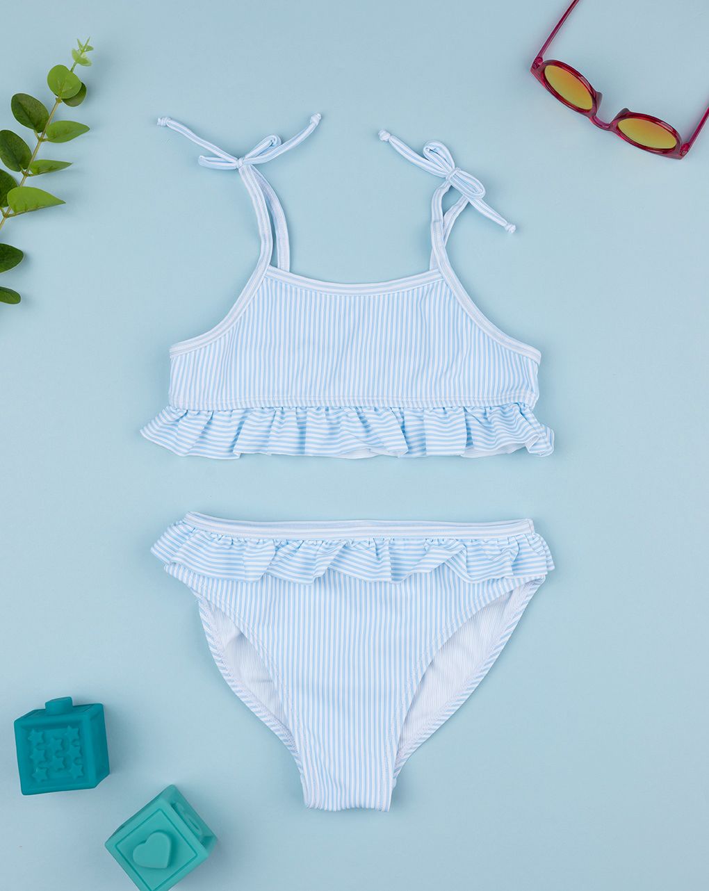 Bikini bimba righe azzurre