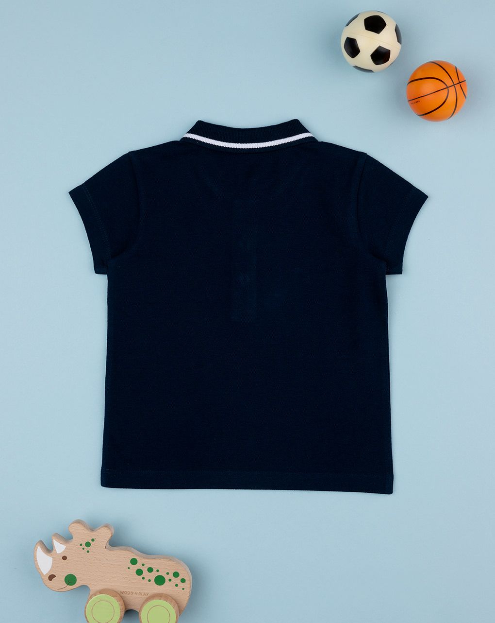 Polo bimbo blu maniche corte