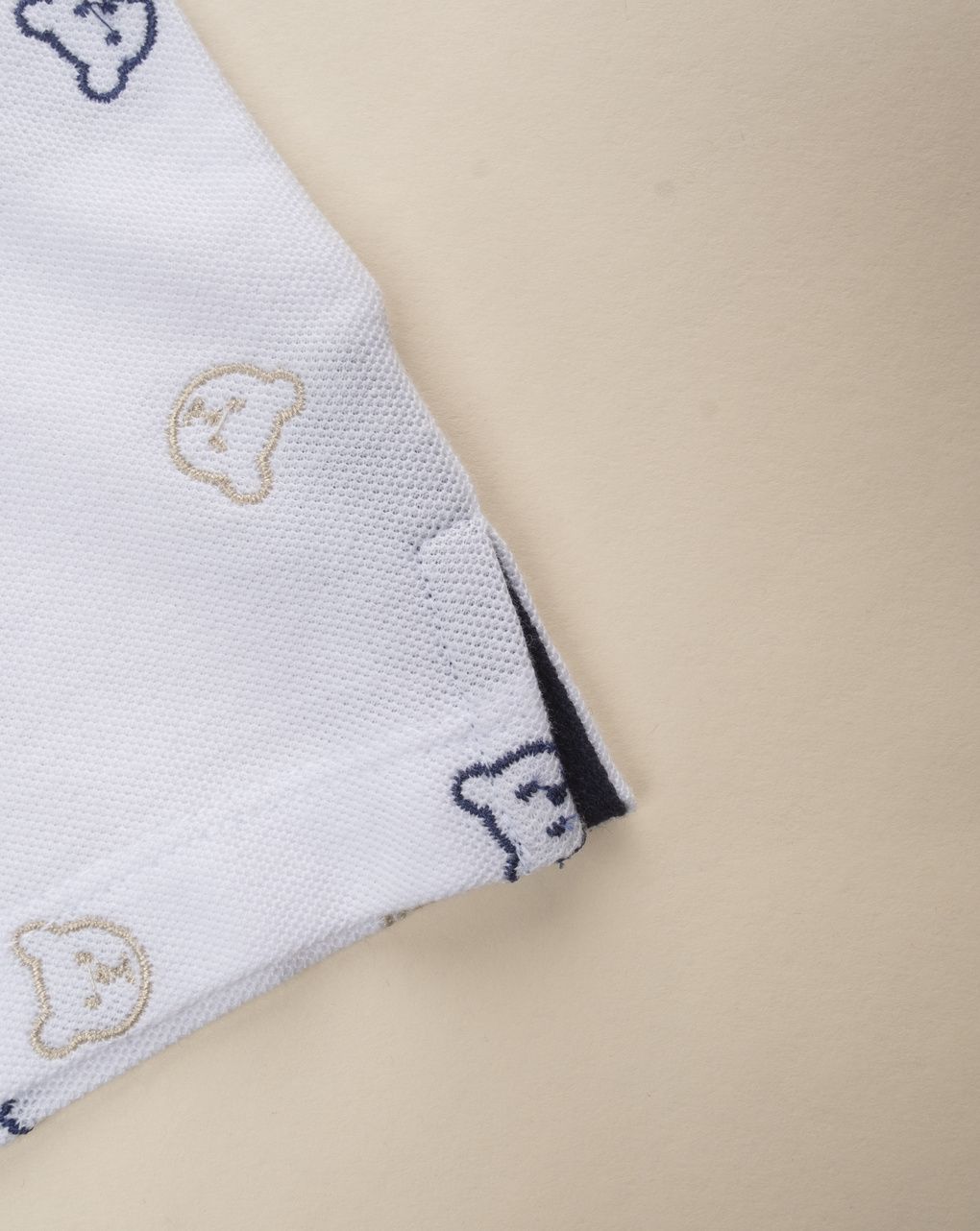 Polo bianca bimbo maniche corte orsi allover