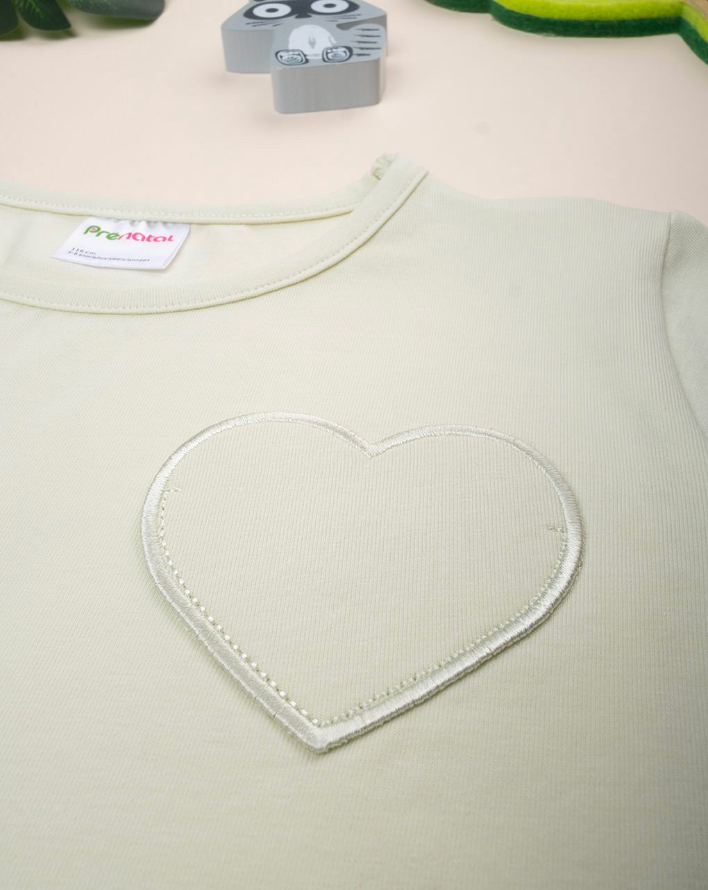 T-shirt bimba verde cuore