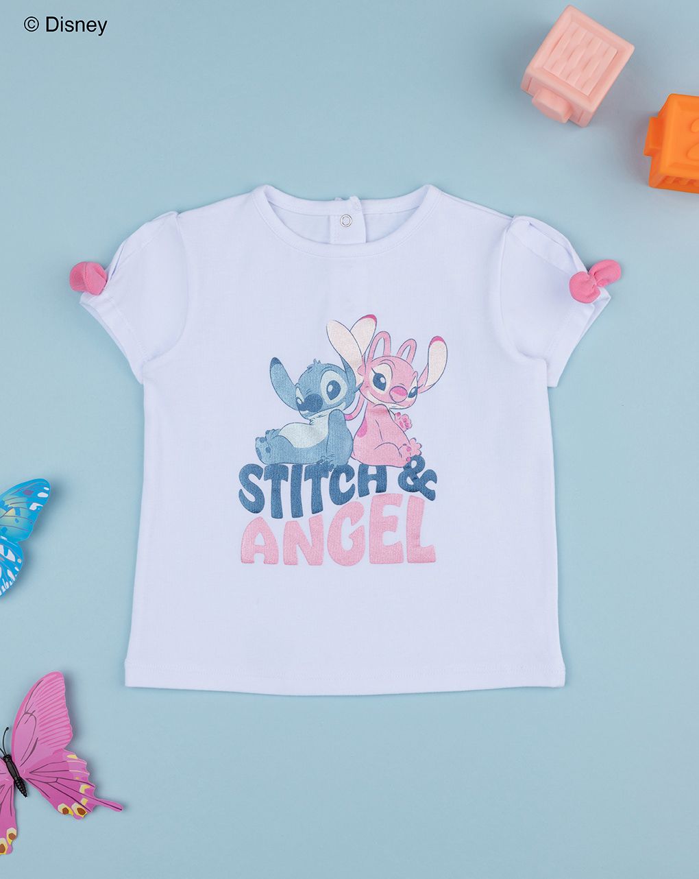 T-shirt bimba bianca stitch
