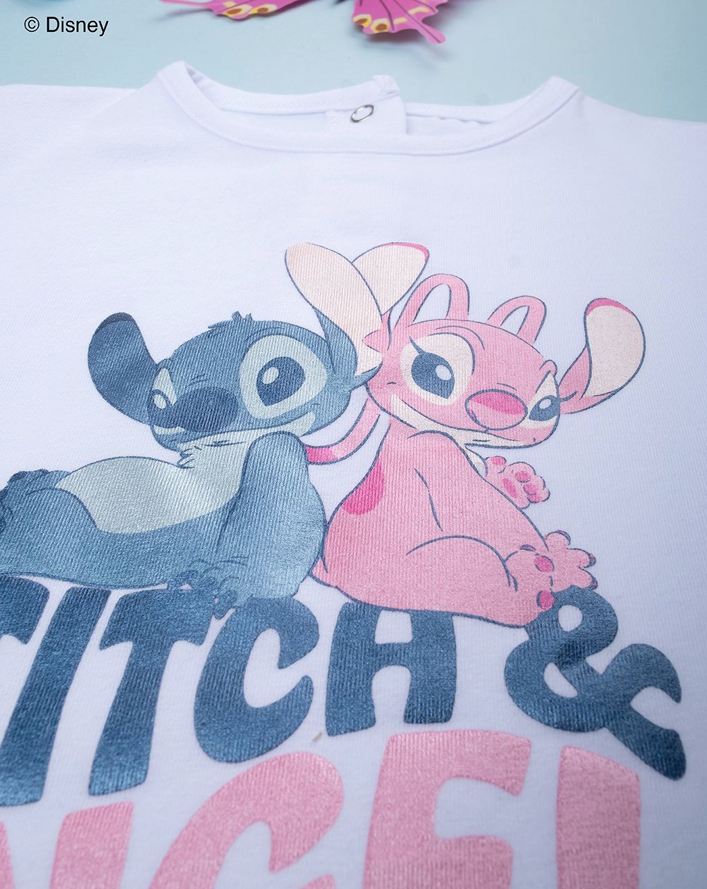 T-shirt bimba bianca stitch