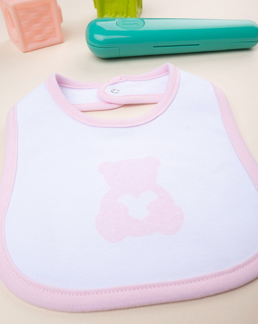 Bavaglino bimba rosa orso
