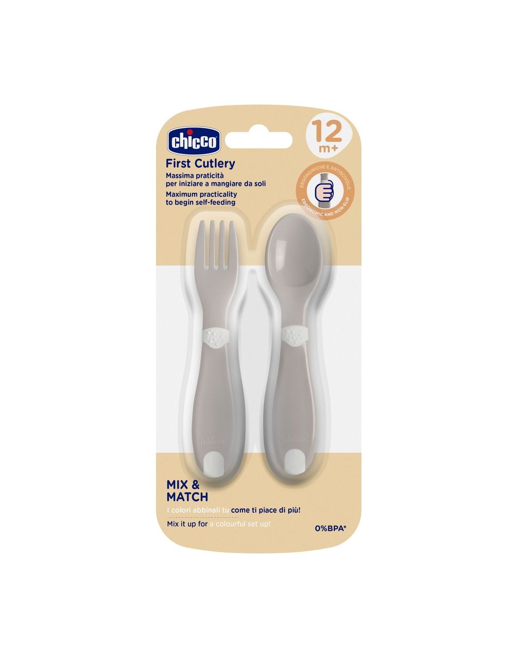 Posatine in plastica 12m+ grigio - chicco
