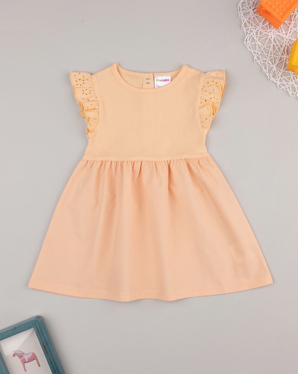 Abito mare bimba arancione con frill