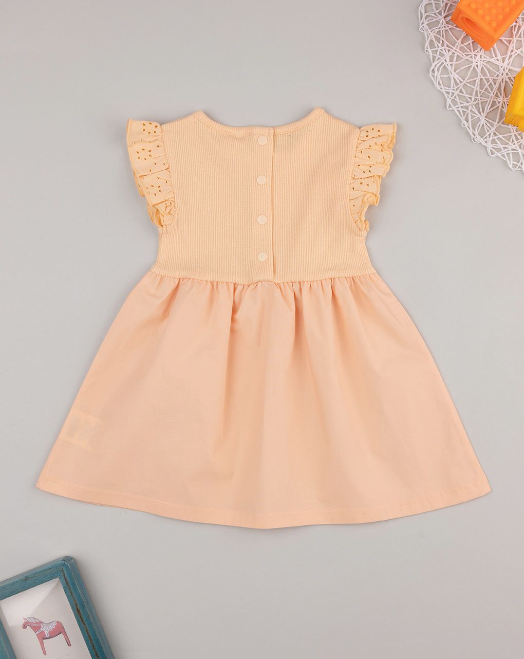 Abito mare bimba arancione con frill