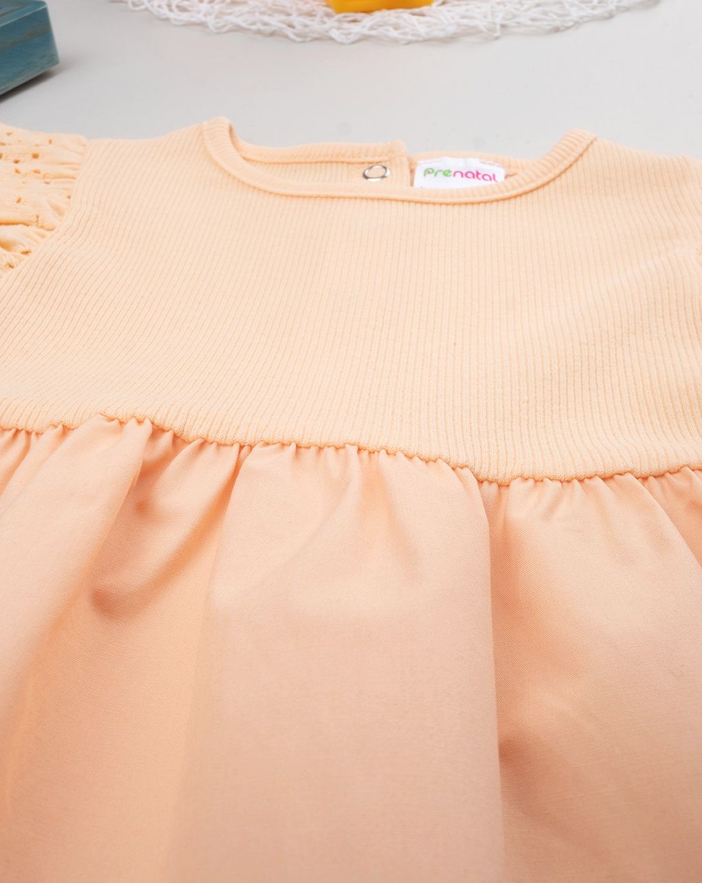 Abito mare bimba arancione con frill