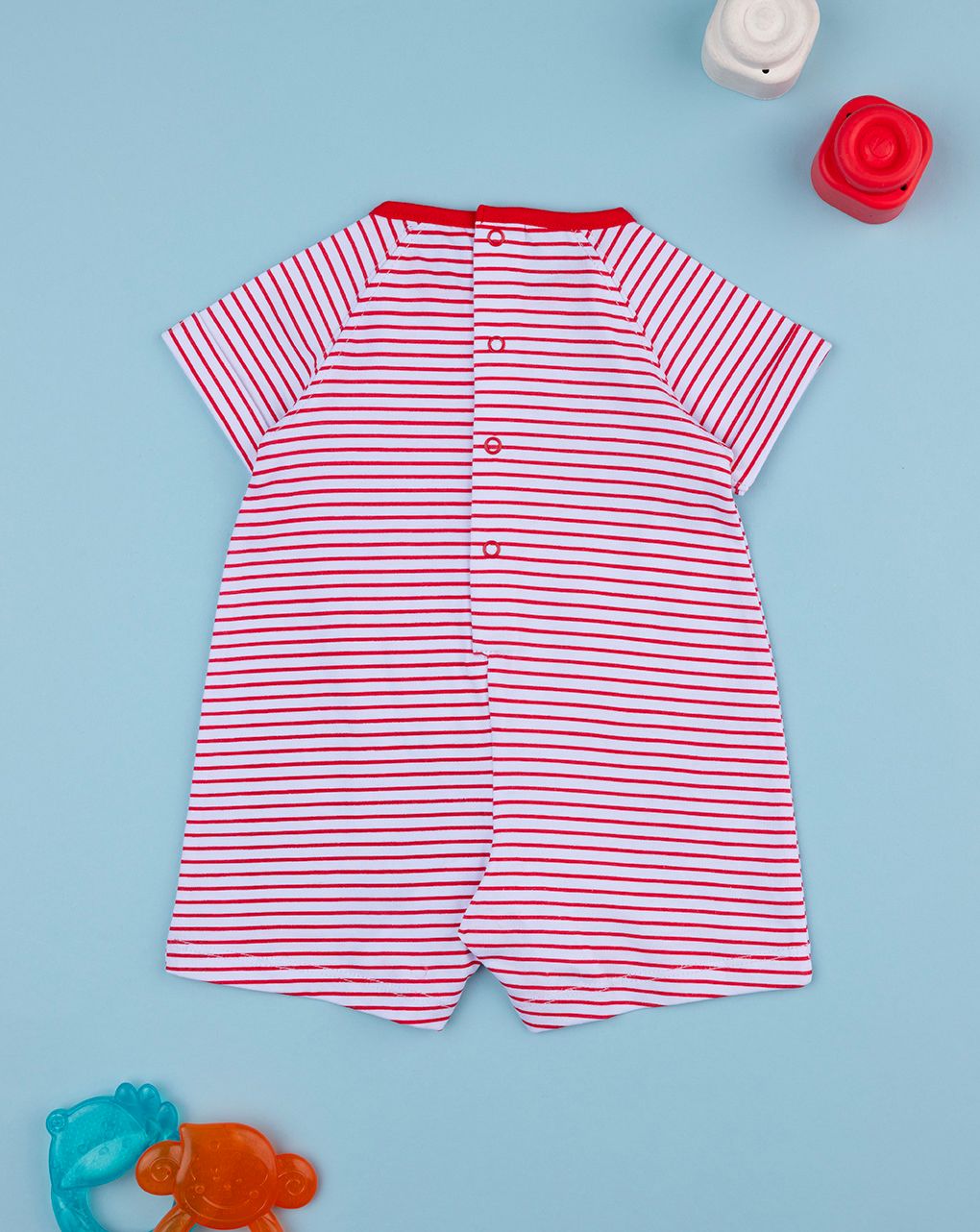 Pagliaccetto neonato righine rosse