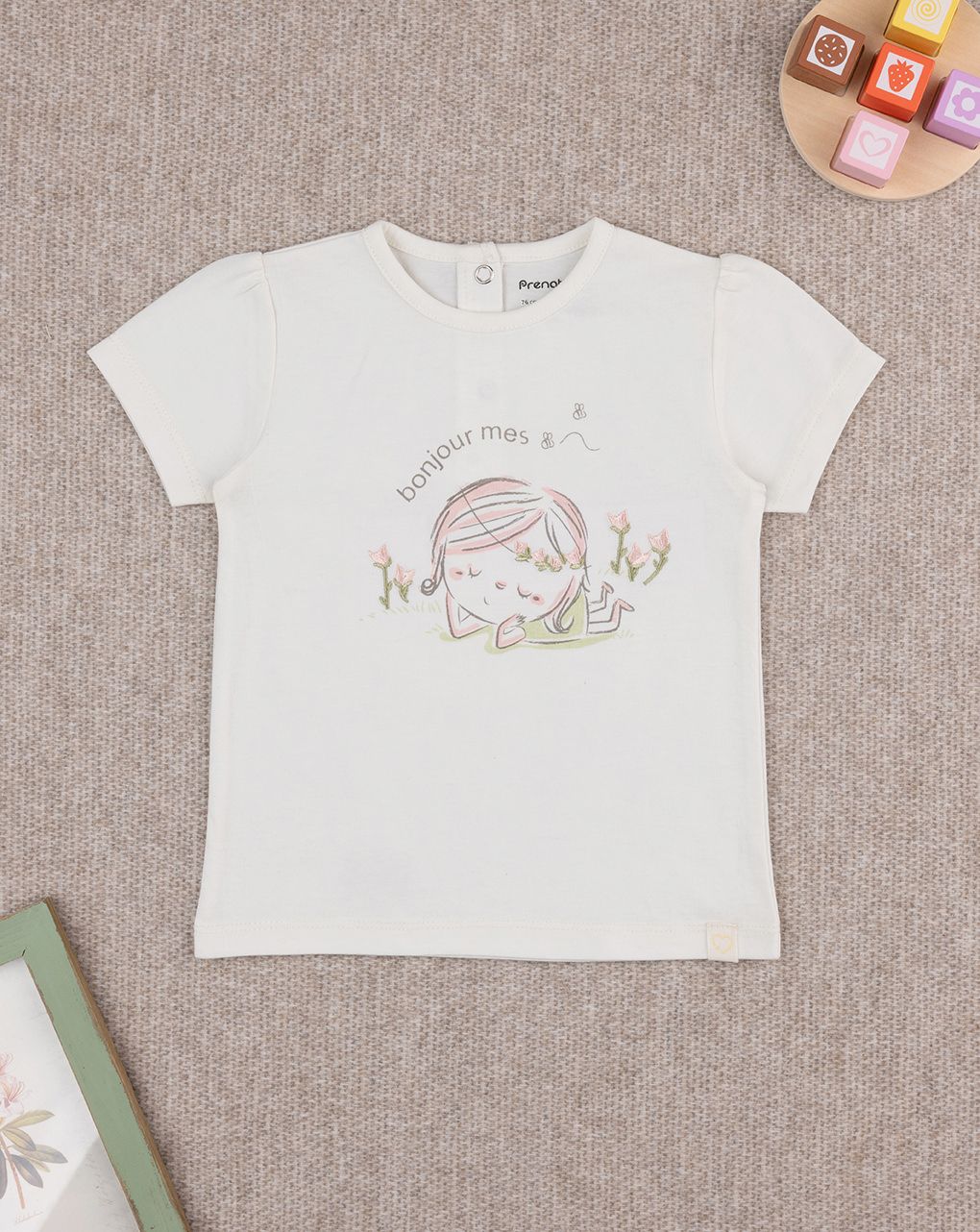 T-shirt bimba panna stampa