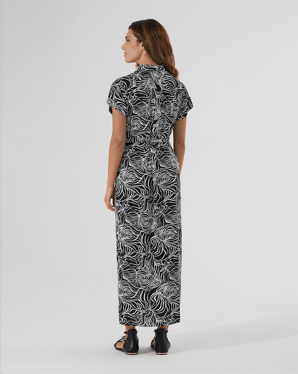 Abito premaman allattamento nero con stampa