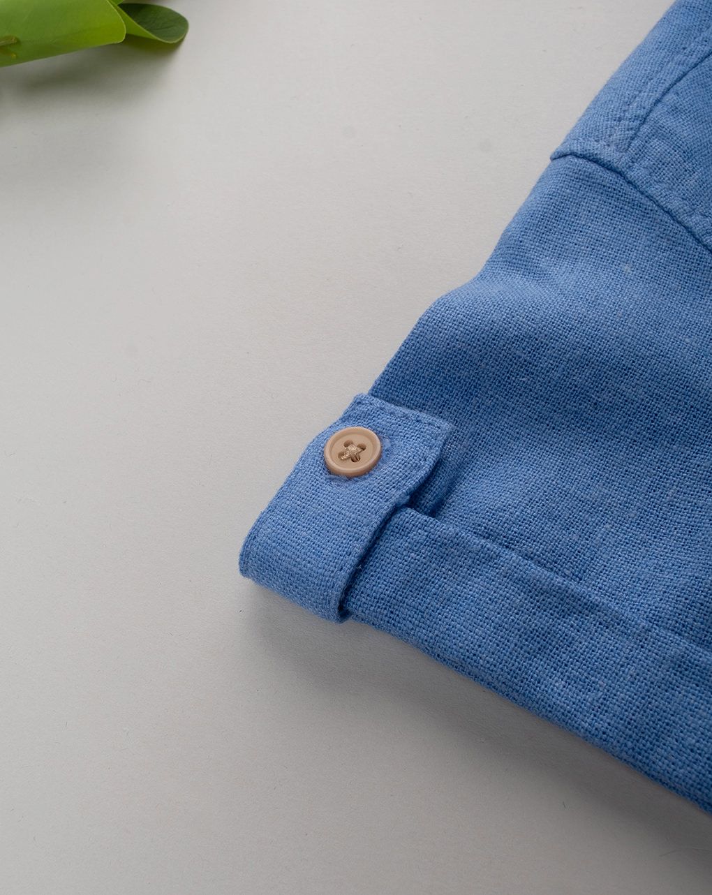 Camicia bimbo lino blu