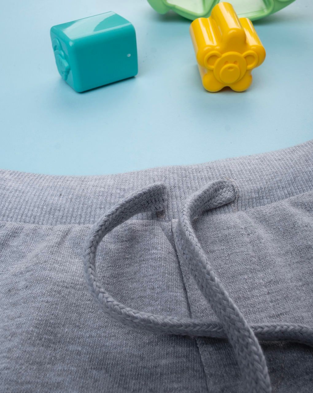 Shorts bimbo grigio banda blu