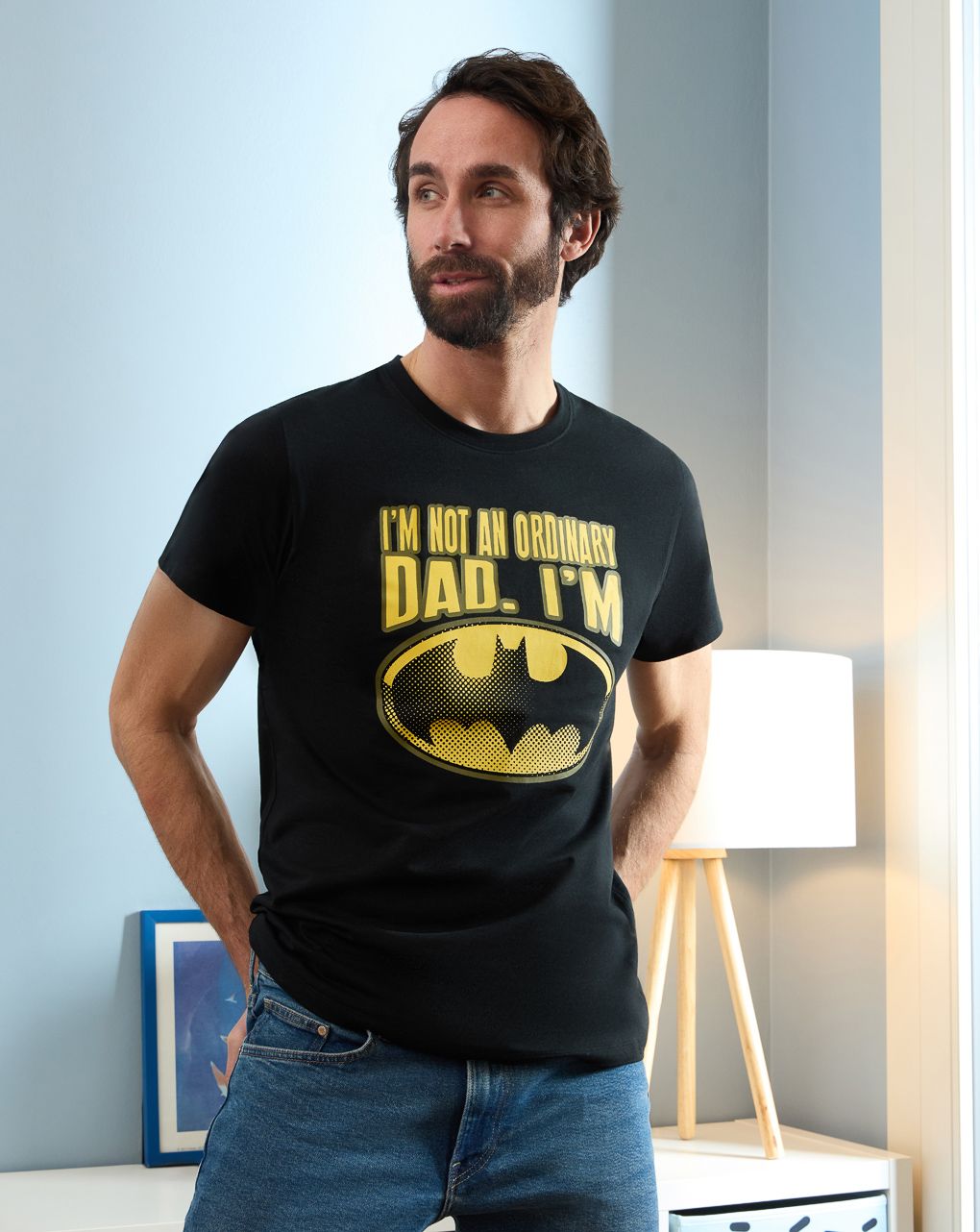 T-shirt papà con stampa batman