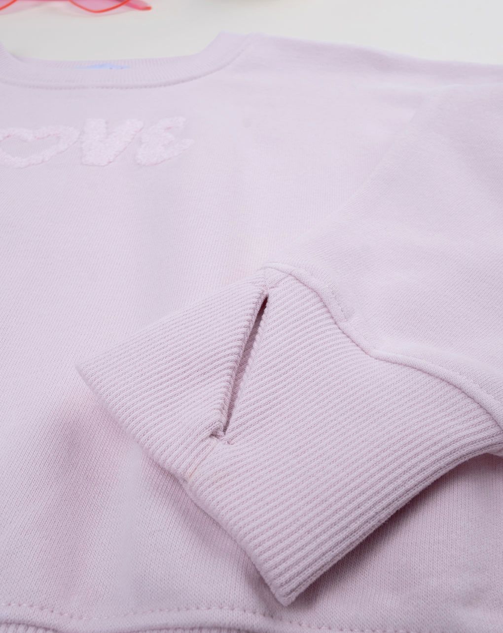 Falpa rosa con ricamo spugna