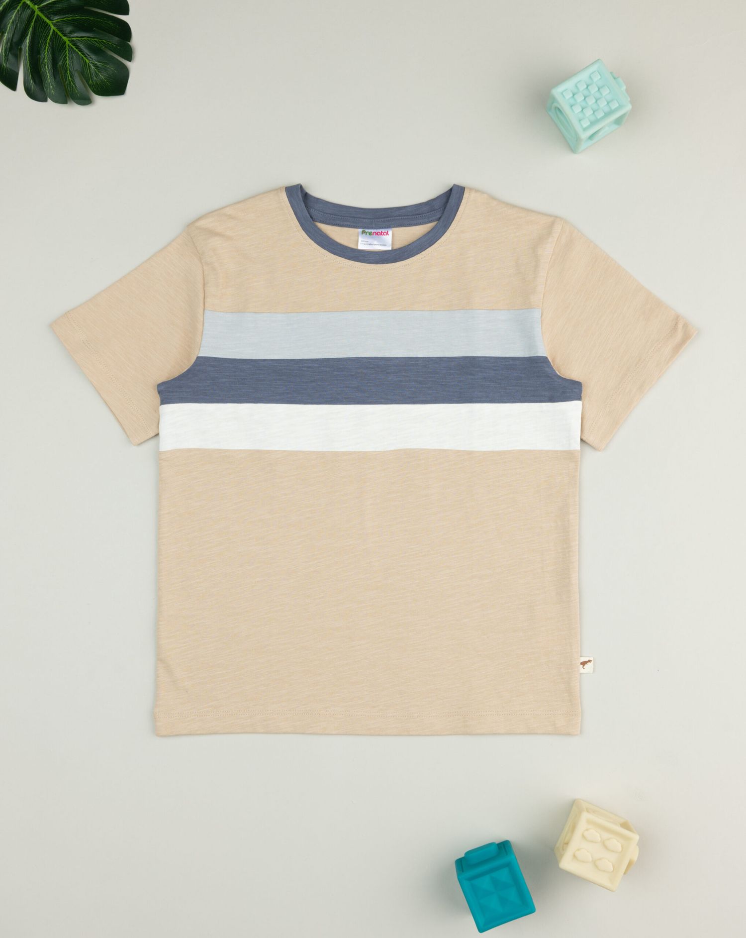 T-shirt bimbo marrone righe