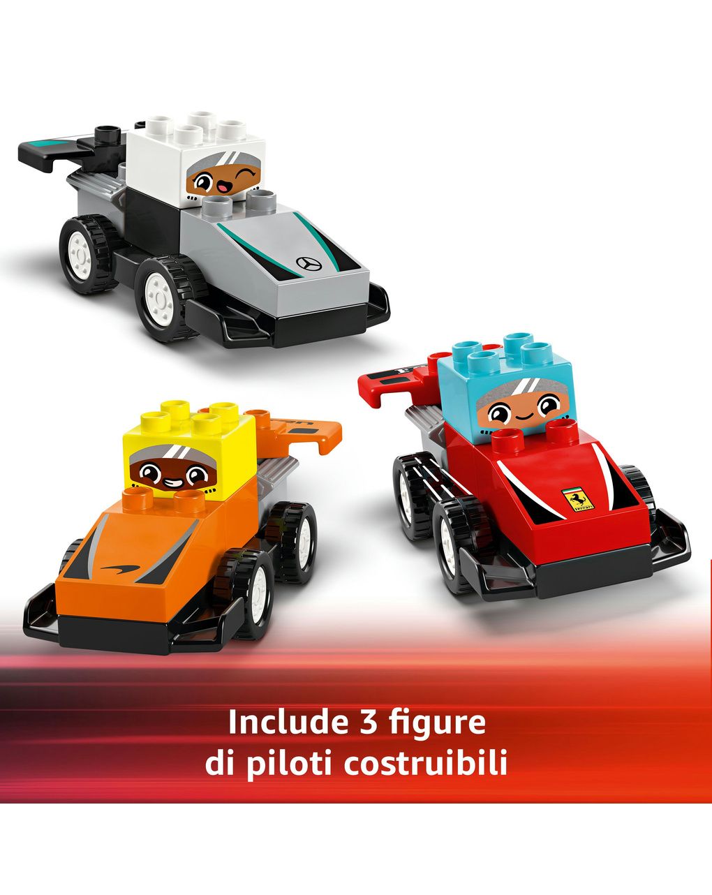 Auto da corsa e piloti team f1 – 10445 – lego duplo