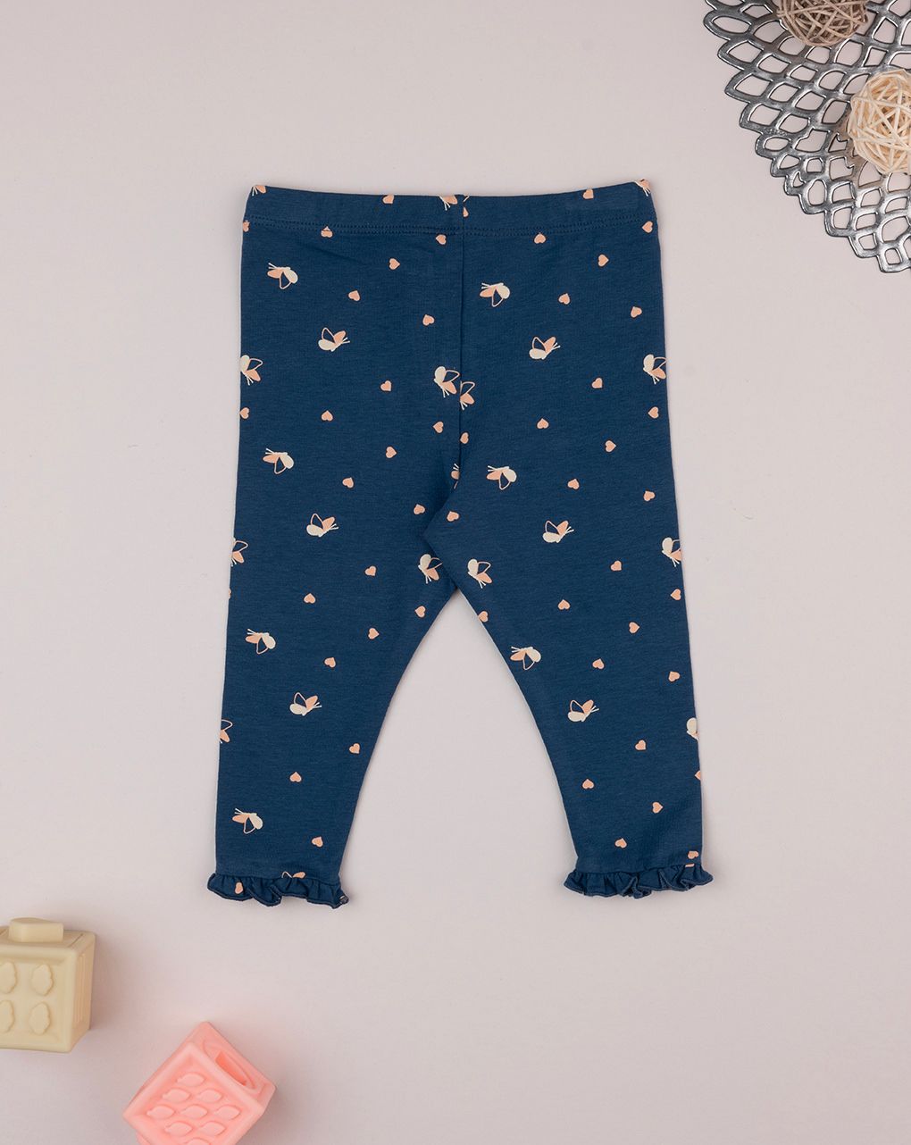 Legging bimba blu farfalle