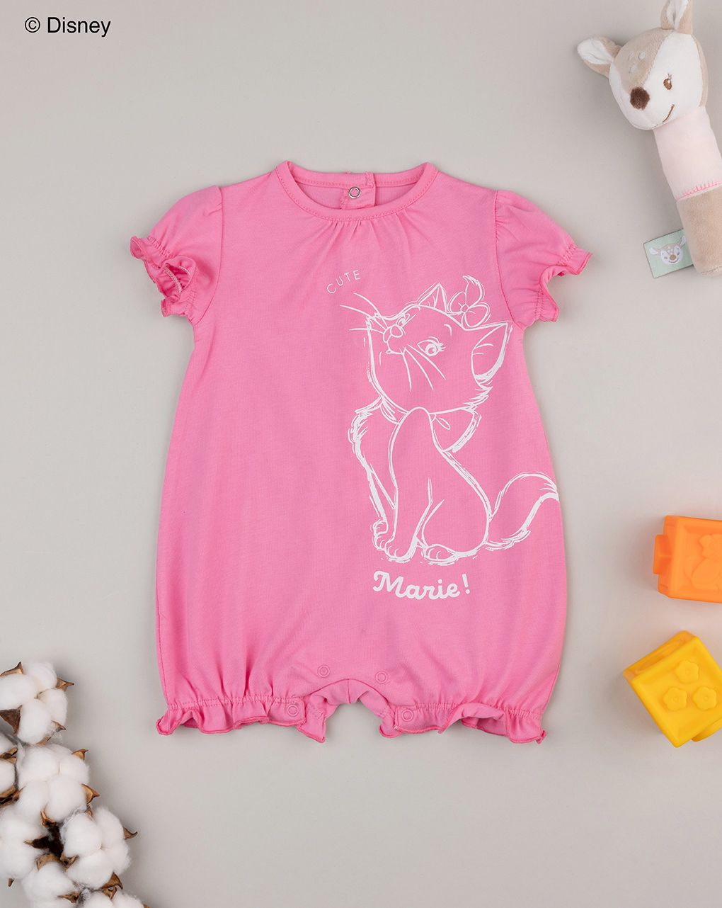 Pagliaccetto bimba rosa shocking organic cotton