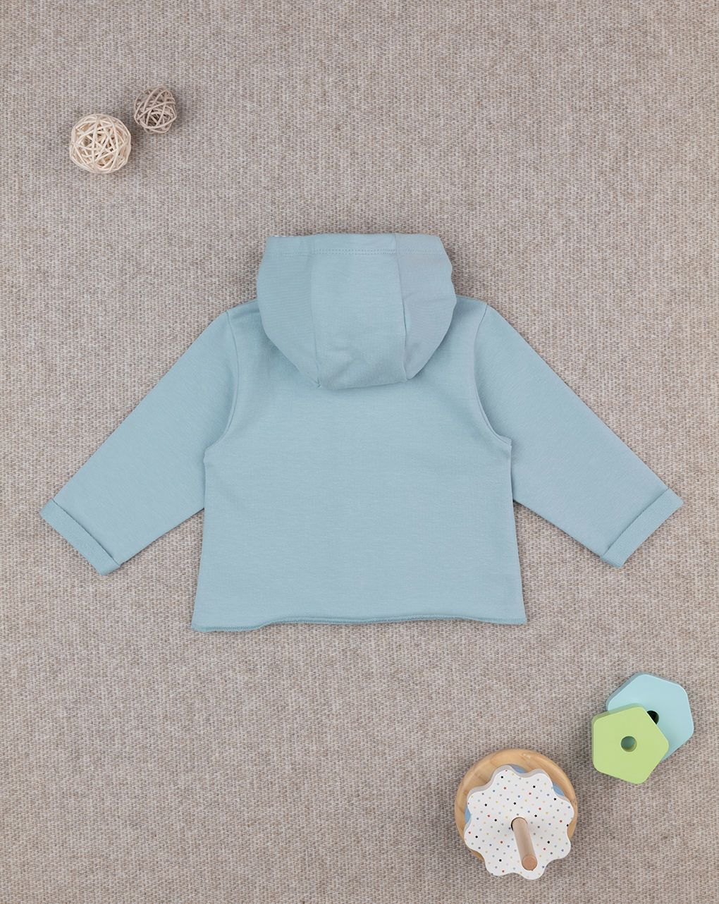 Cardigan azzurro con cappuccio bimbo