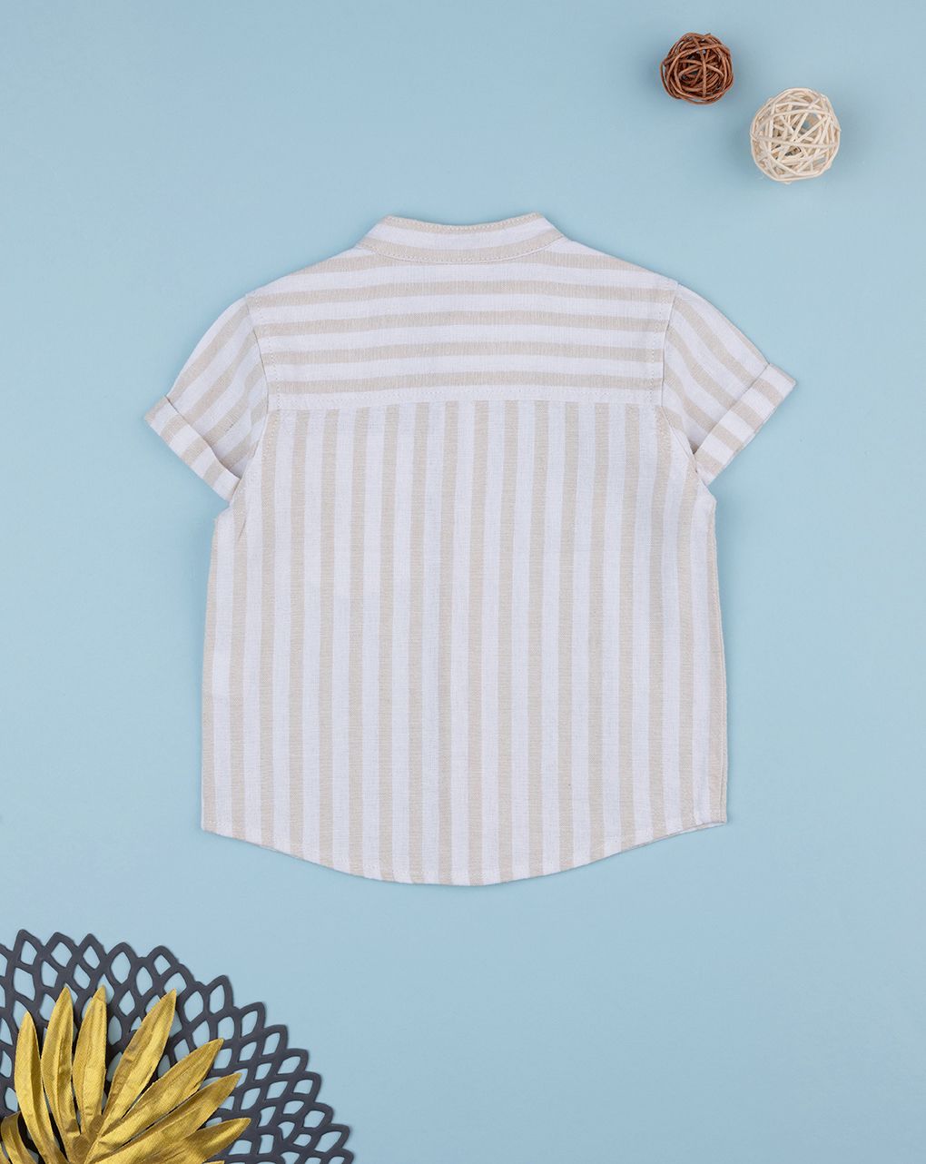 Camicia bimbo rigata beige