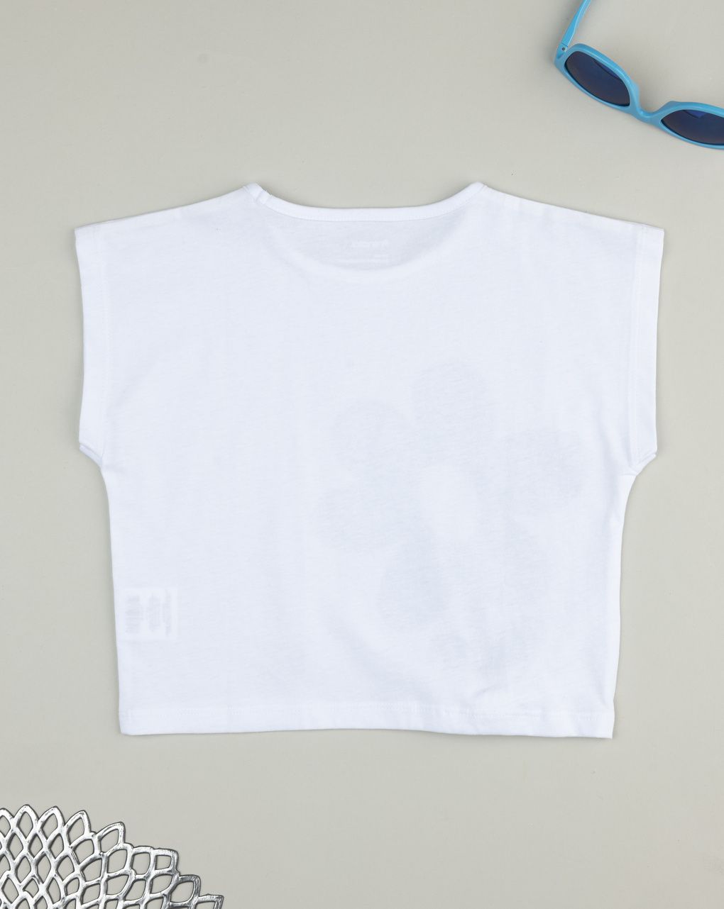 T-shirt bambina fiore blu