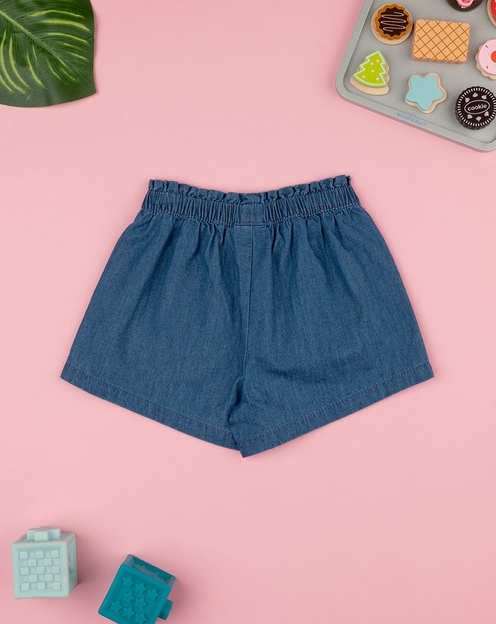 Shorts chambray scuro bimba