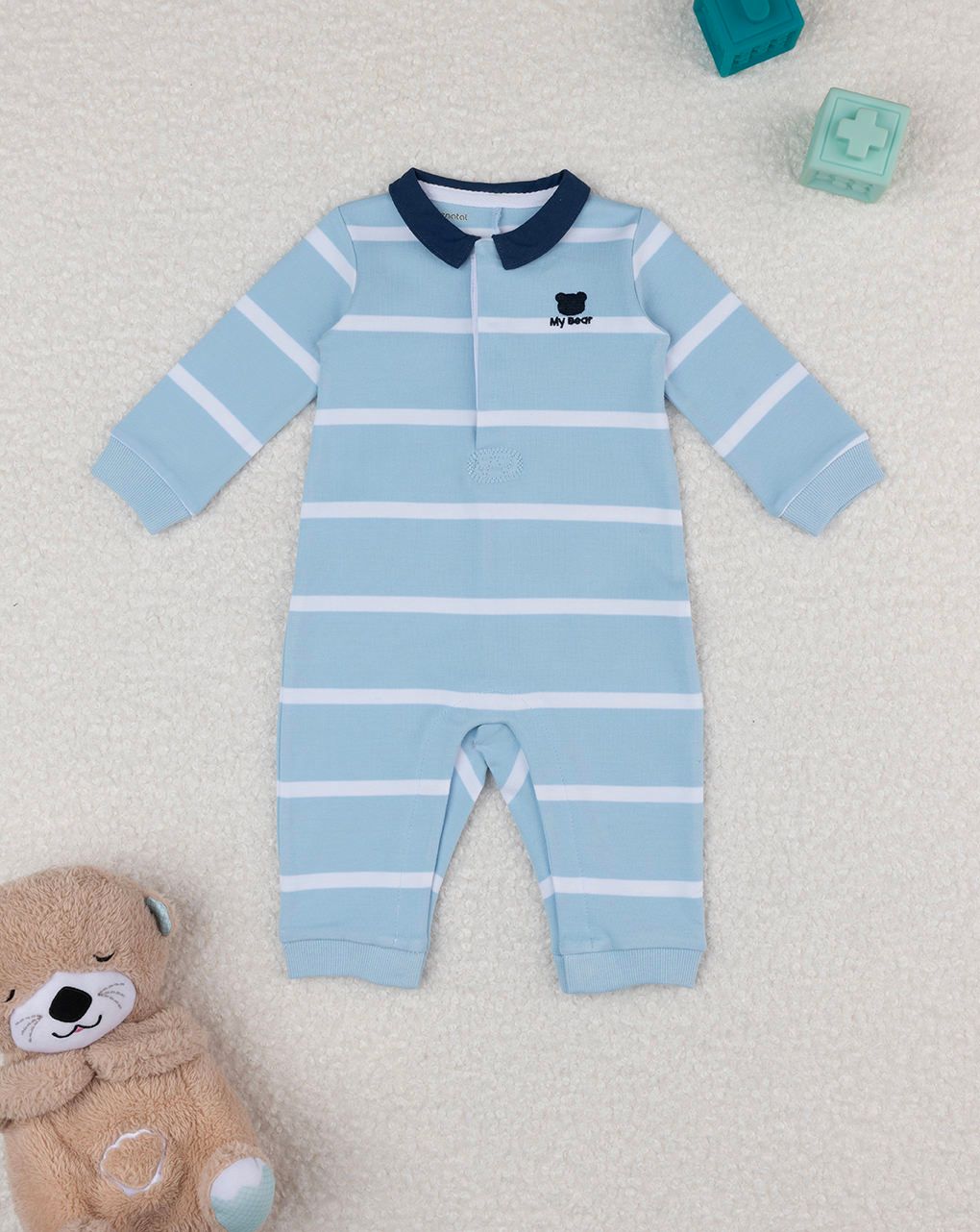 Tutina bimbo azzurra righe