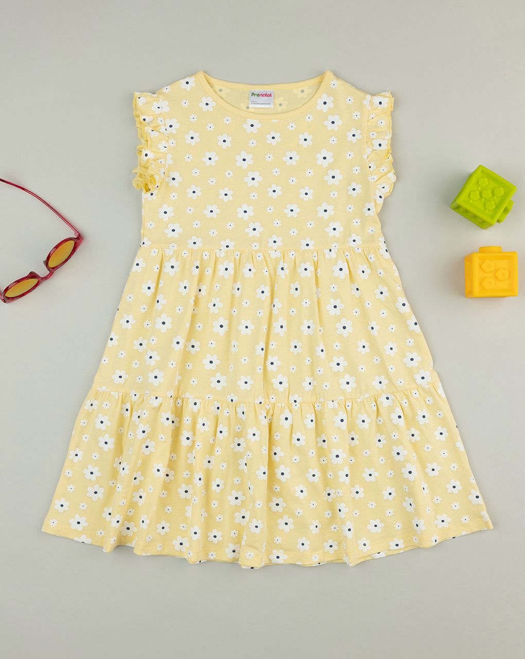 Abito bimba giallo stampato