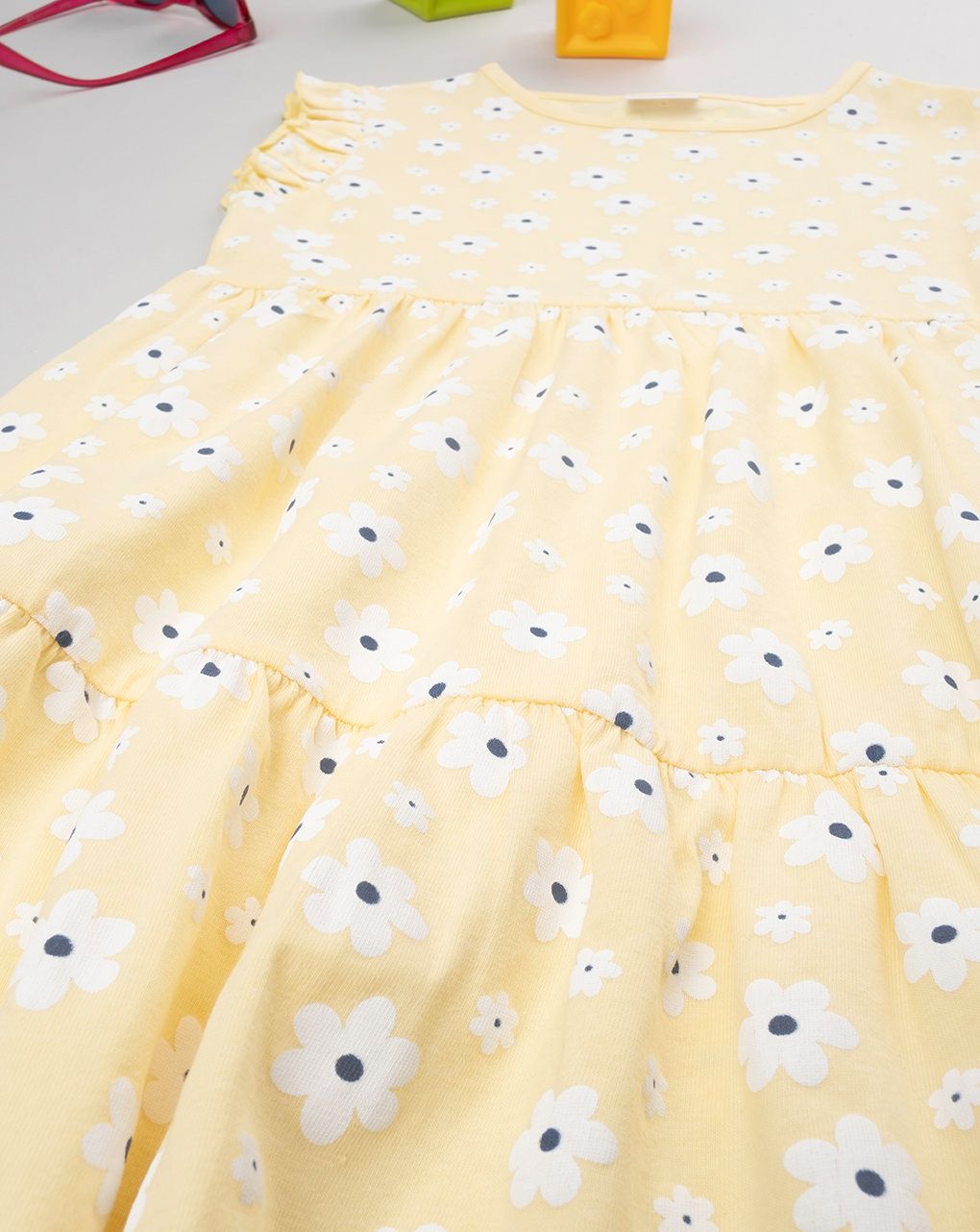 Abito bimba giallo stampato