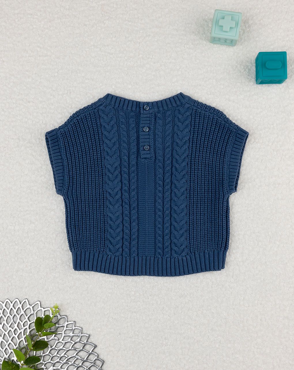 Maglia tricot blu bimba