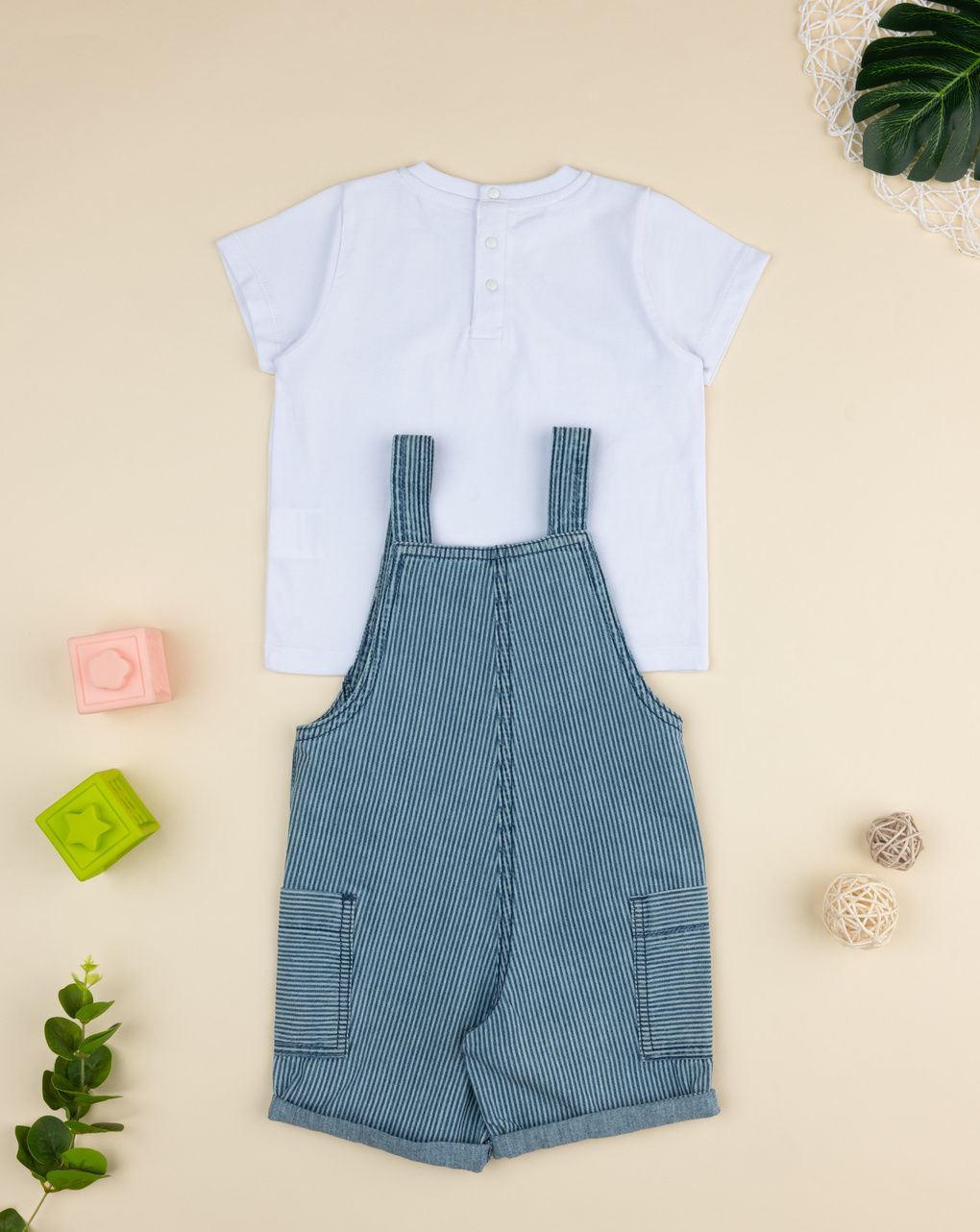 Completo bimbo salopette chambray