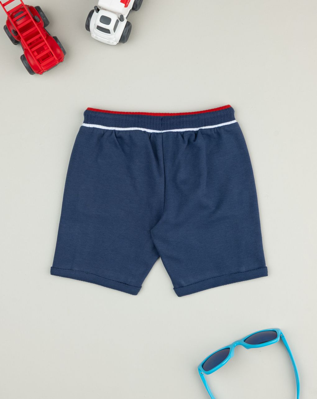 Shorts bimbo blu stampa orsetto