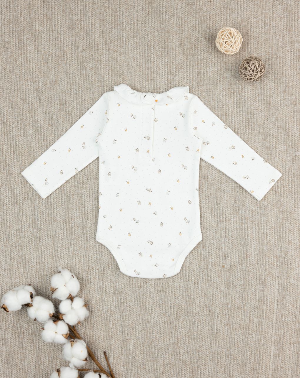 Body bimba bianco colletto a scialle