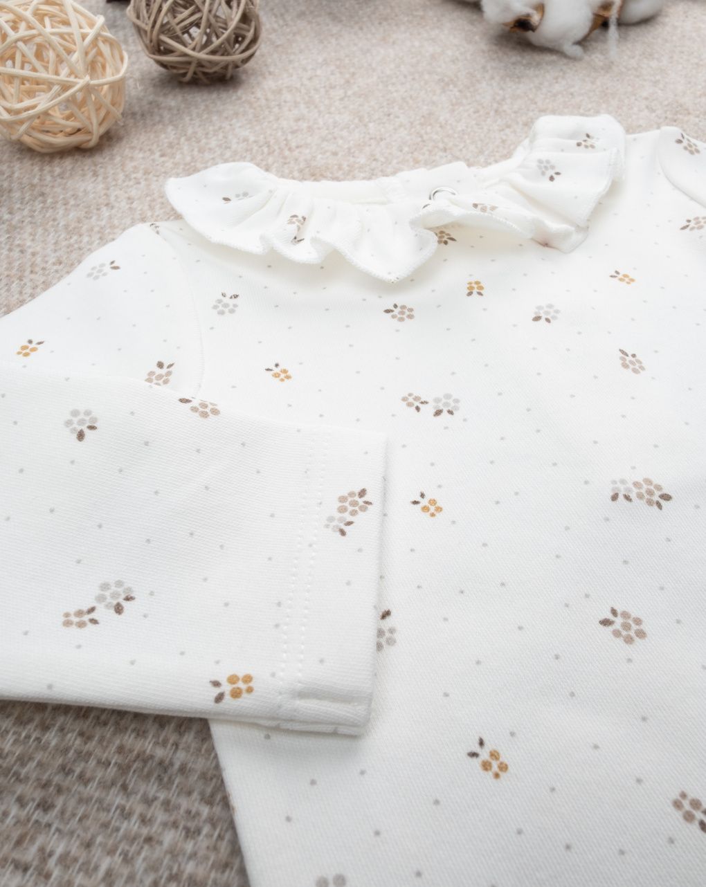 Body bimba bianco colletto a scialle