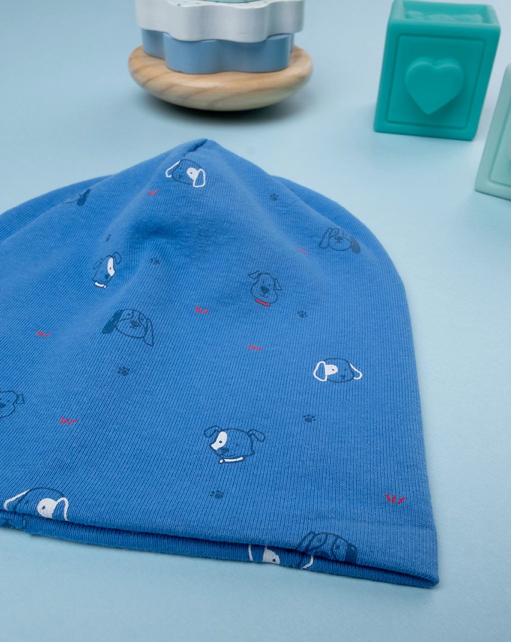 Berretto bimbo blu stampato