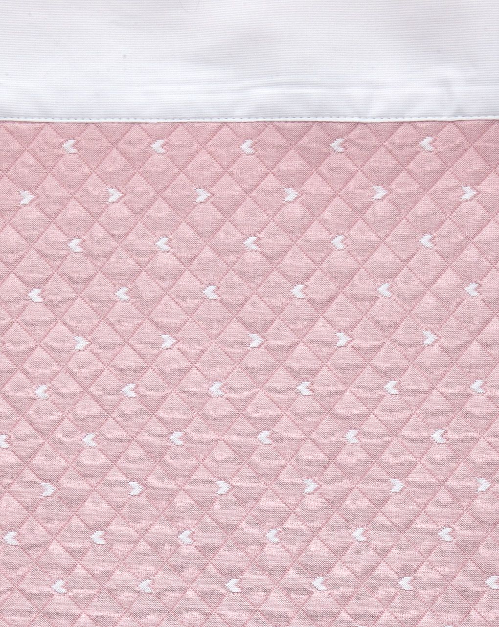 Coperta letto estiva rosa con bordo bianco