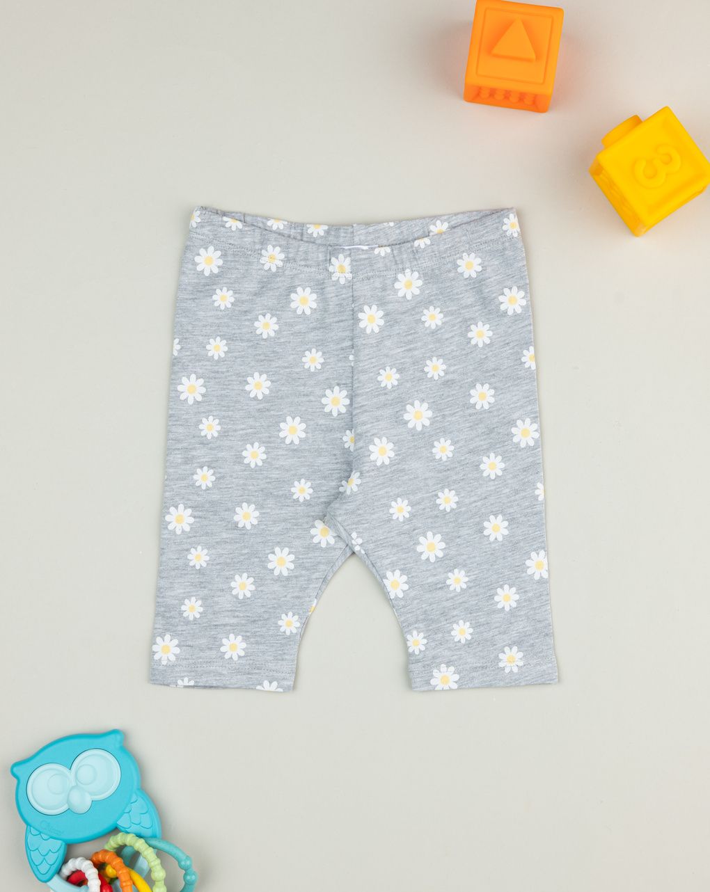 Leggings  grigio chiaro bimba margherite