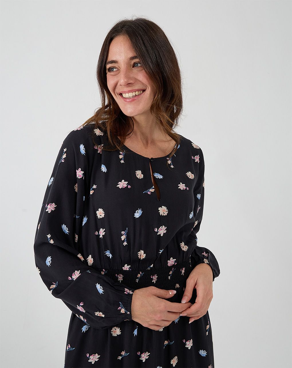 Abito premaman lungo con fantasia floreale