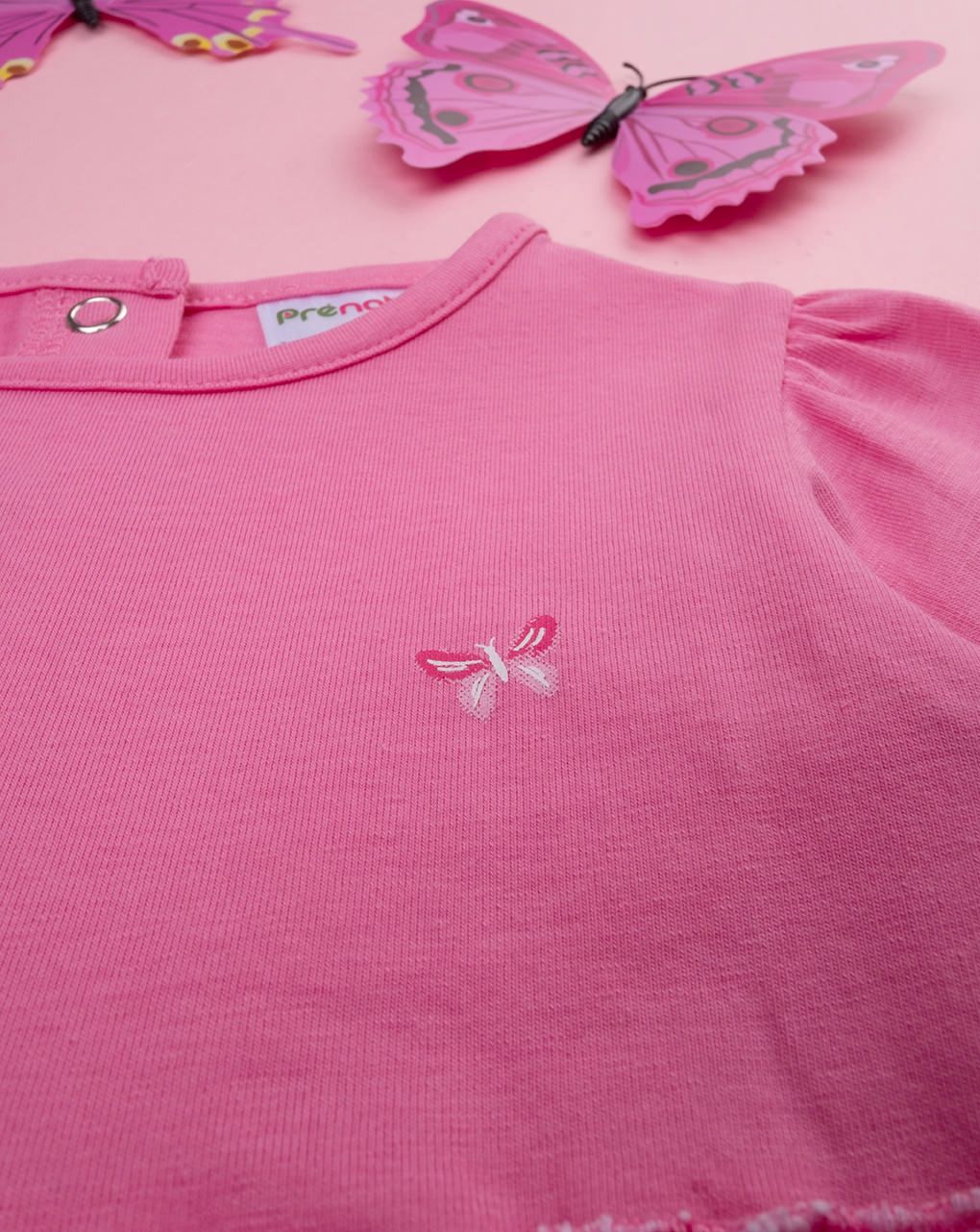 Abito bimba rosa farfalle allover