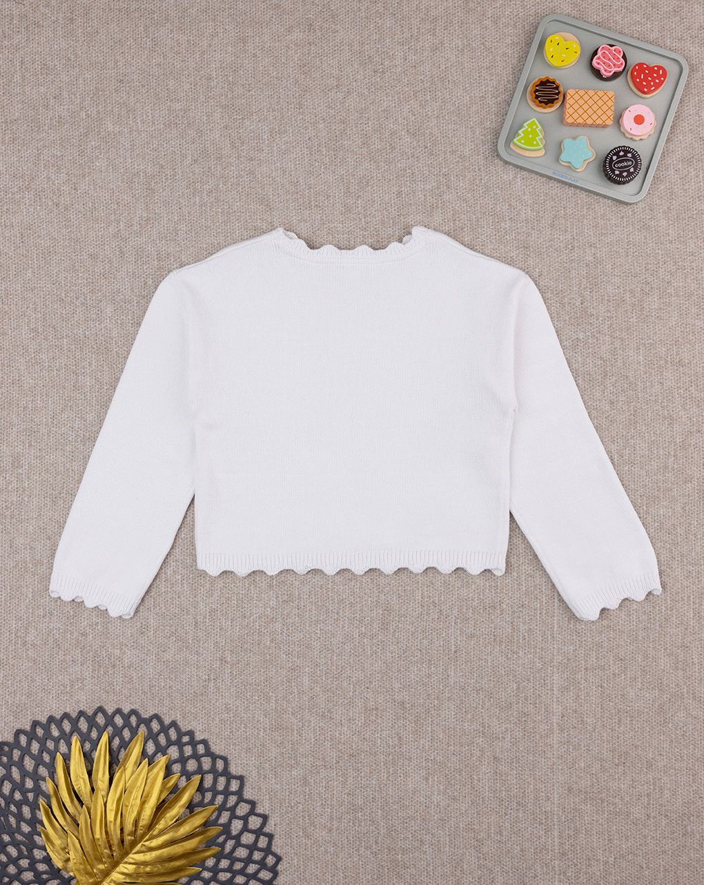 Maglia bimba bianca ondulata