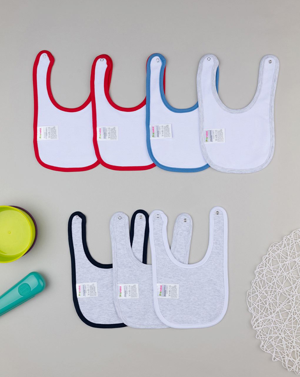 Pack 7 bavaglini interlock con stampa orsetti