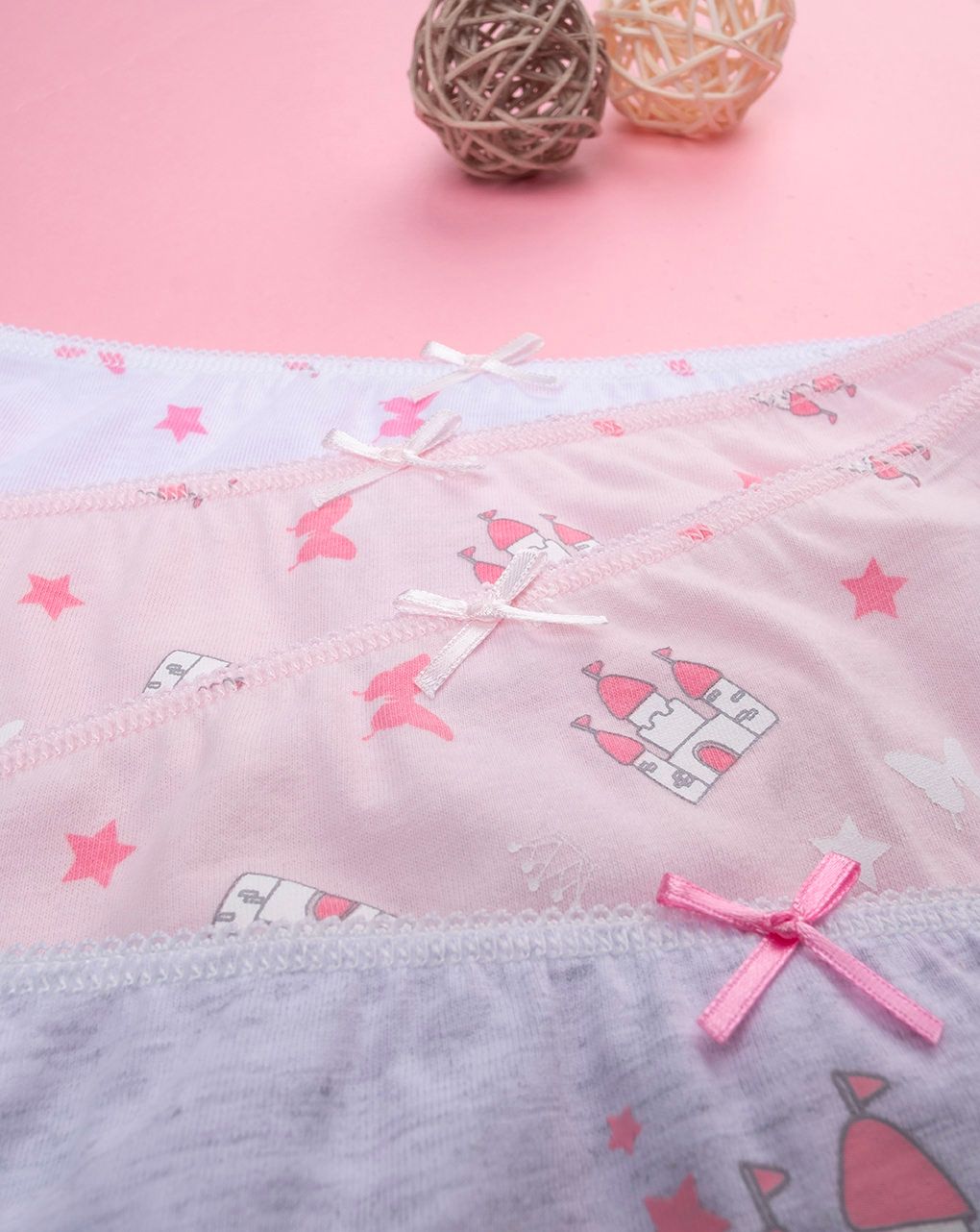 Pack 5 slip rosa bimba castilli