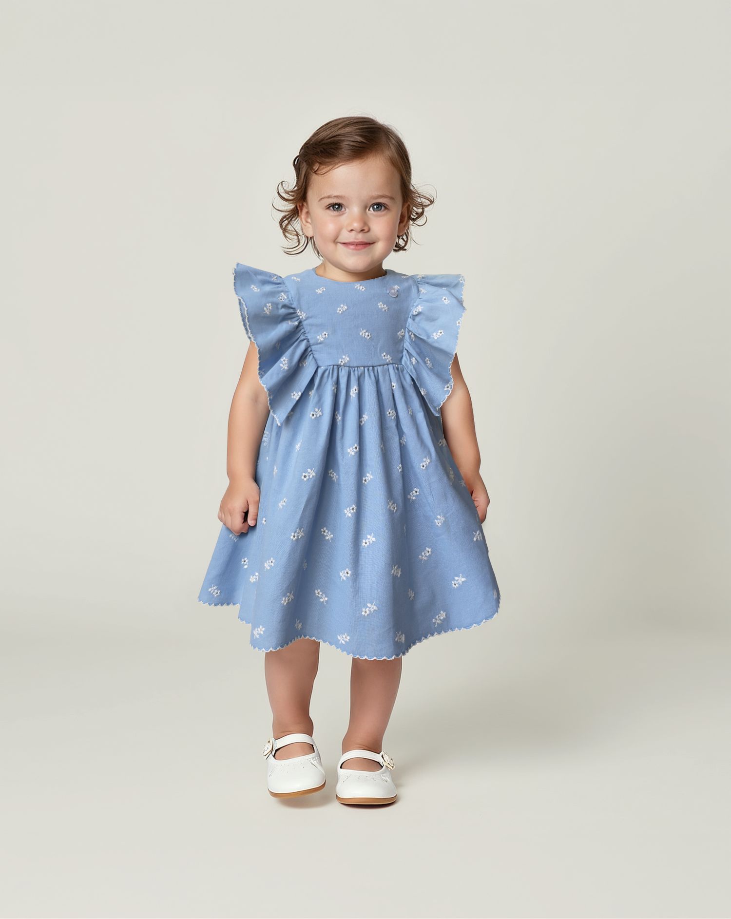 Abito premium neonata fiorellini allover