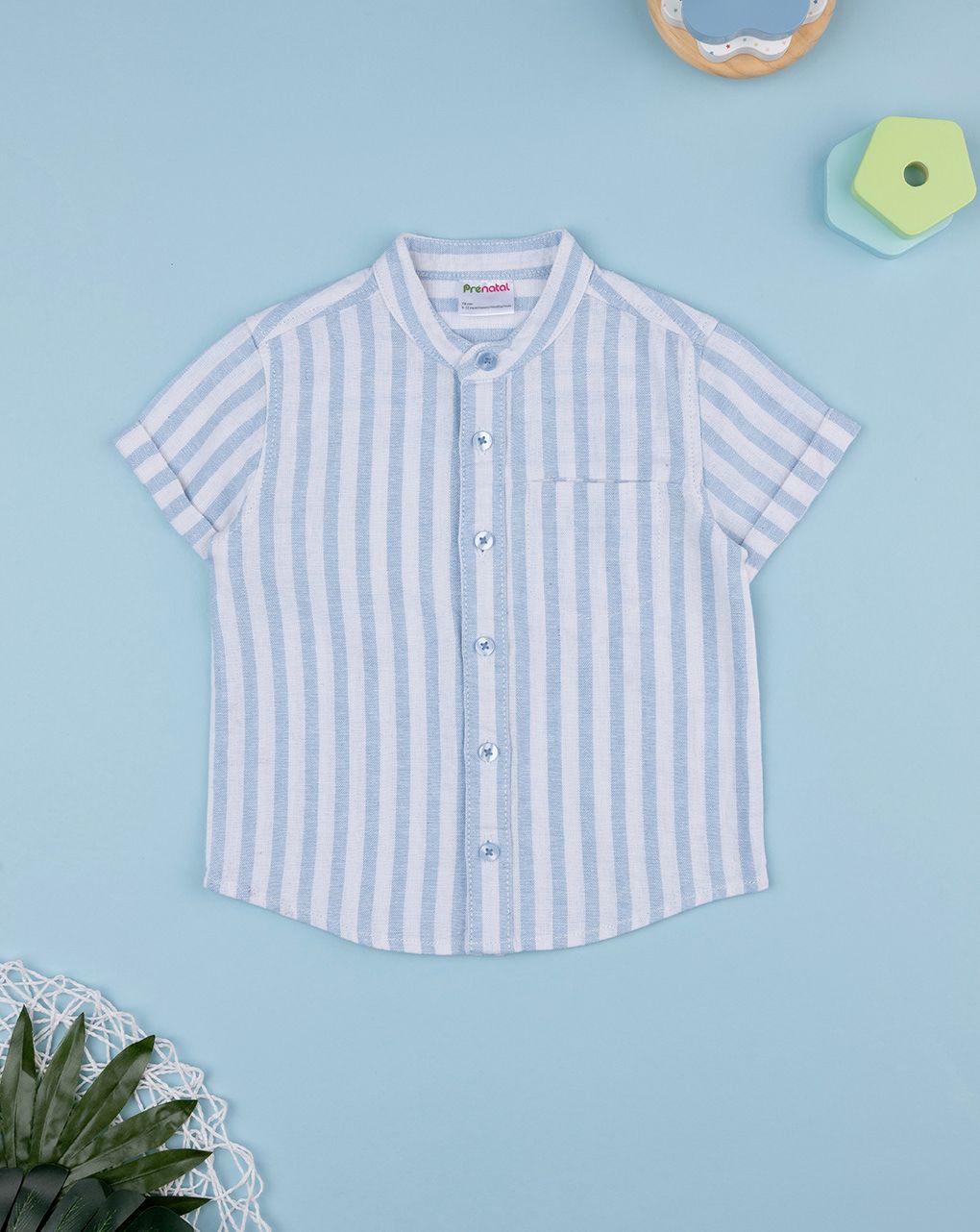 Camicia bimbo rigata azzurra