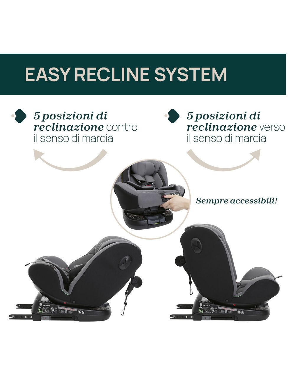 Seggiolino auto unico evo i-size (40-150 cm) grey black - chicco