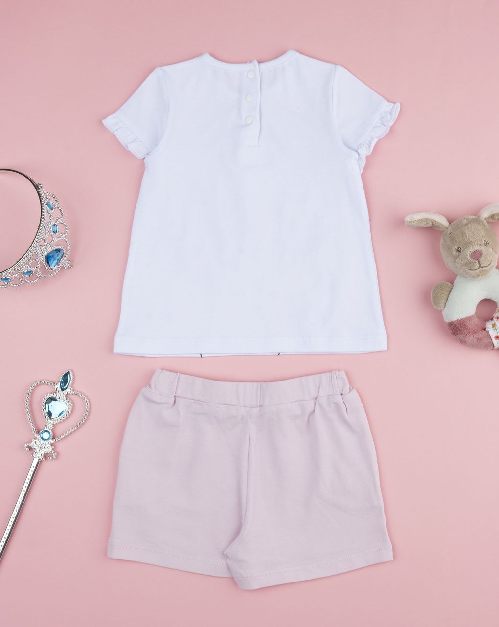 Completo bimba rosa/bianco unicorno