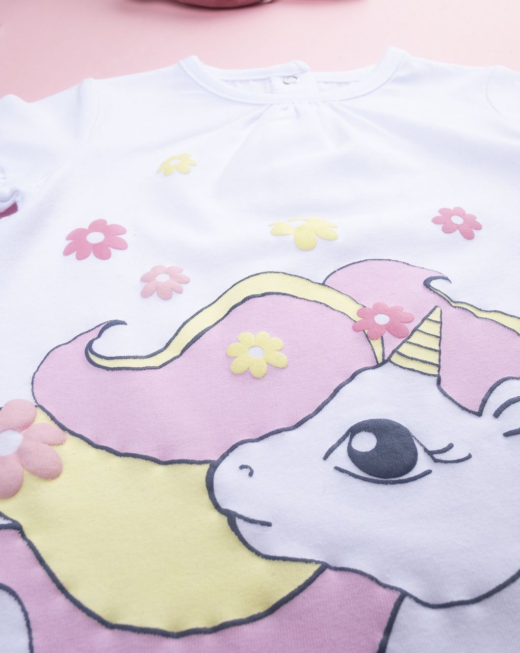 Completo bimba rosa/bianco unicorno
