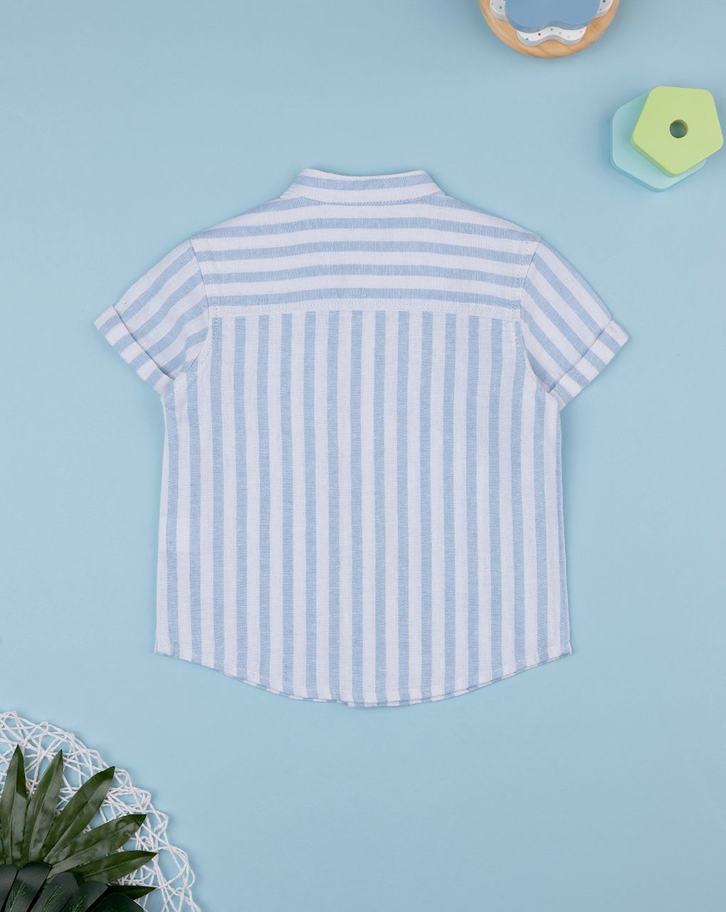 Camicia bimbo rigata azzurra